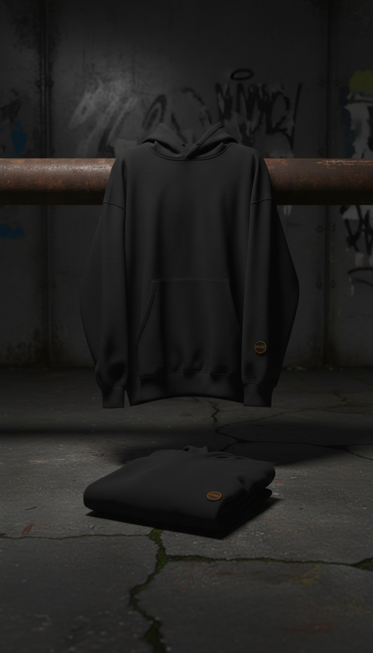 Oversized Hoodie in Asphalt Black