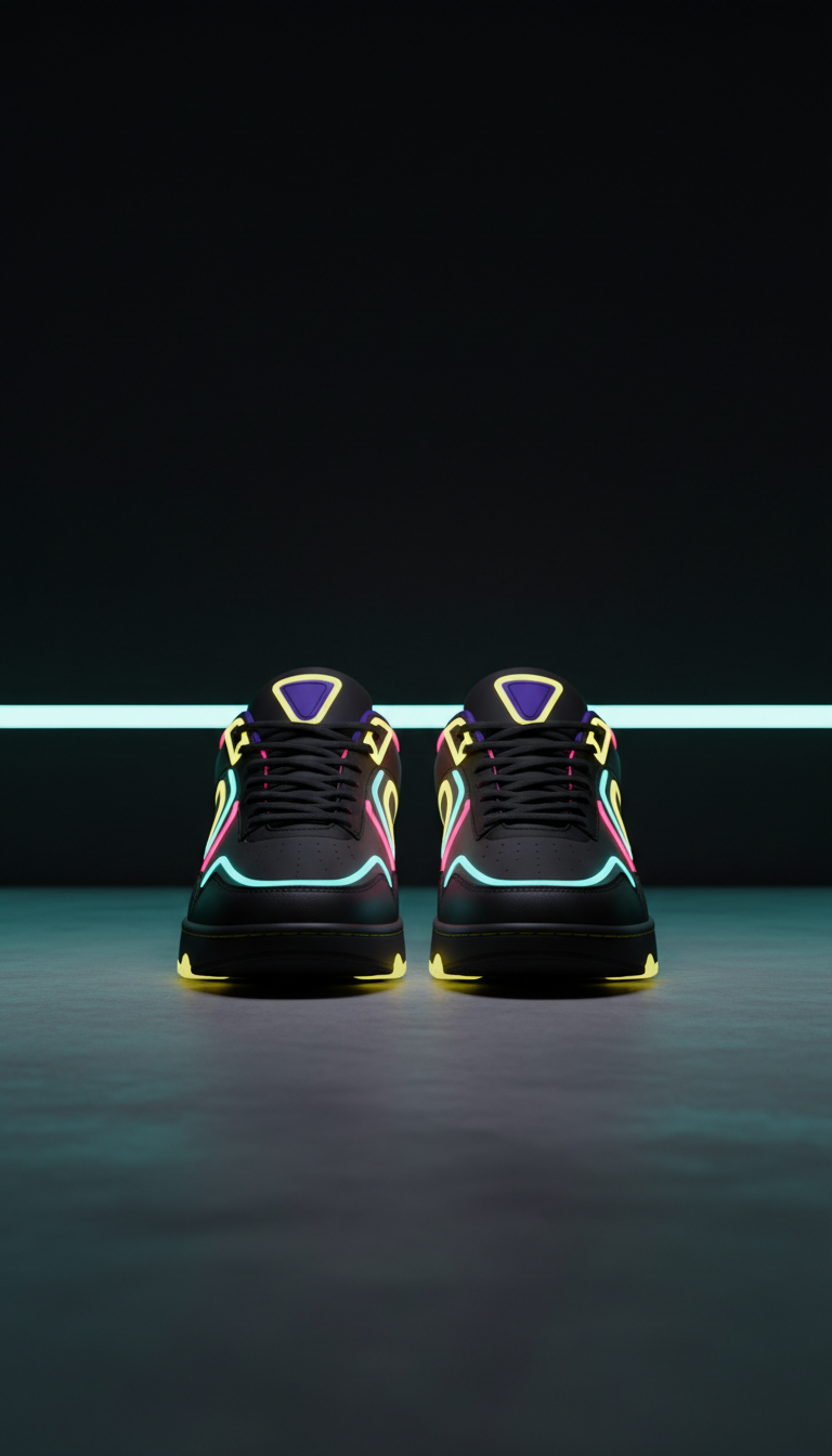 Sneaker mit Neon-Akzenten