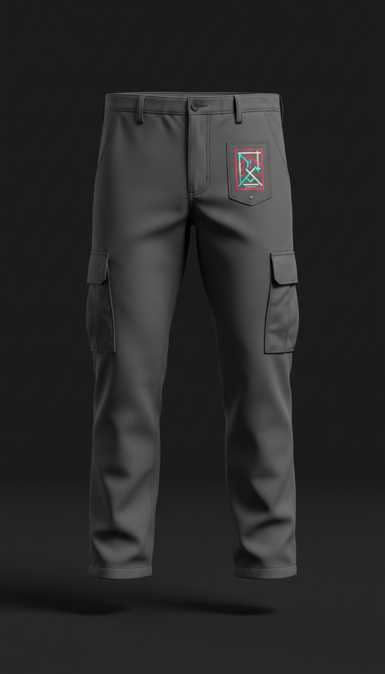 Cargo Pants Asphaltgrau mit Badge
