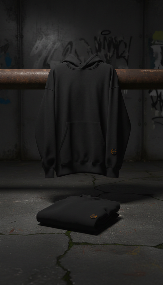 Oversized Hoodie in Asphalt Black