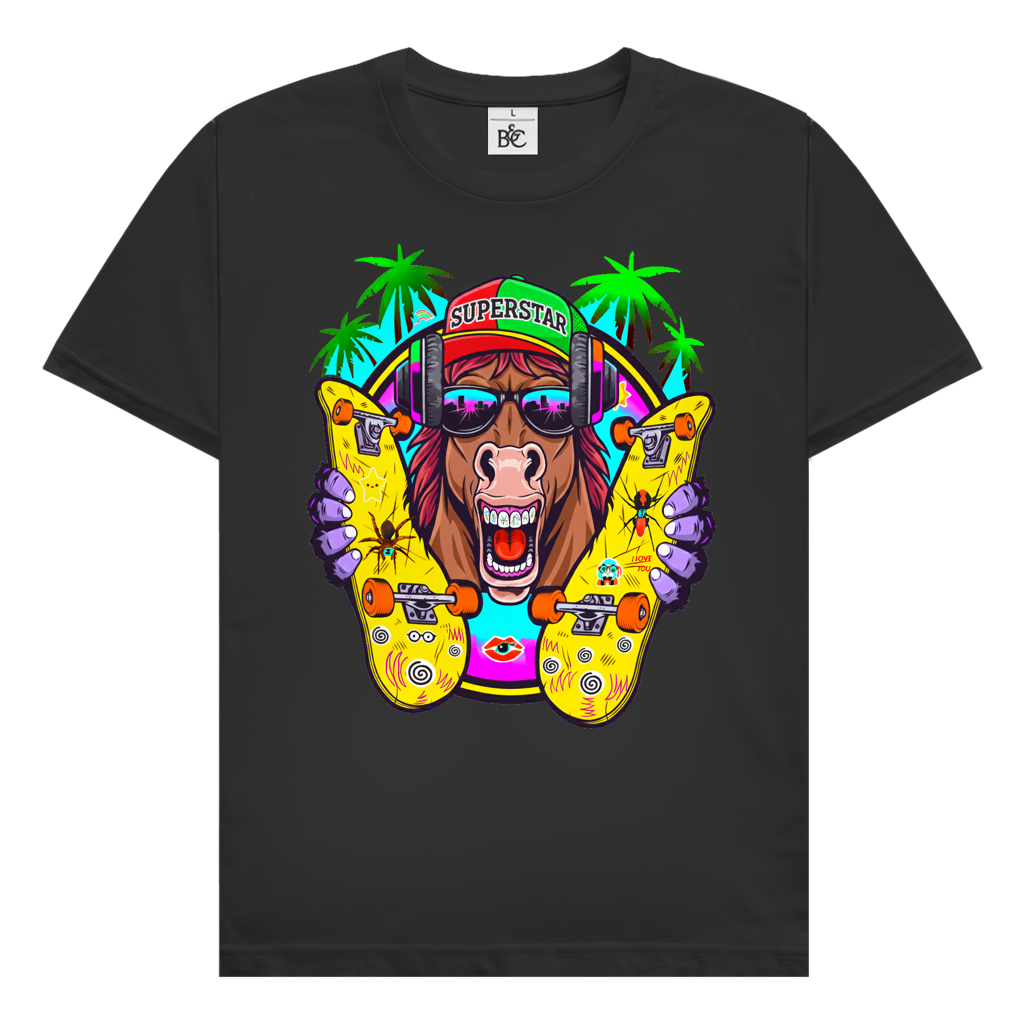 Crazyy Superstar Pony Herren T-Shirt