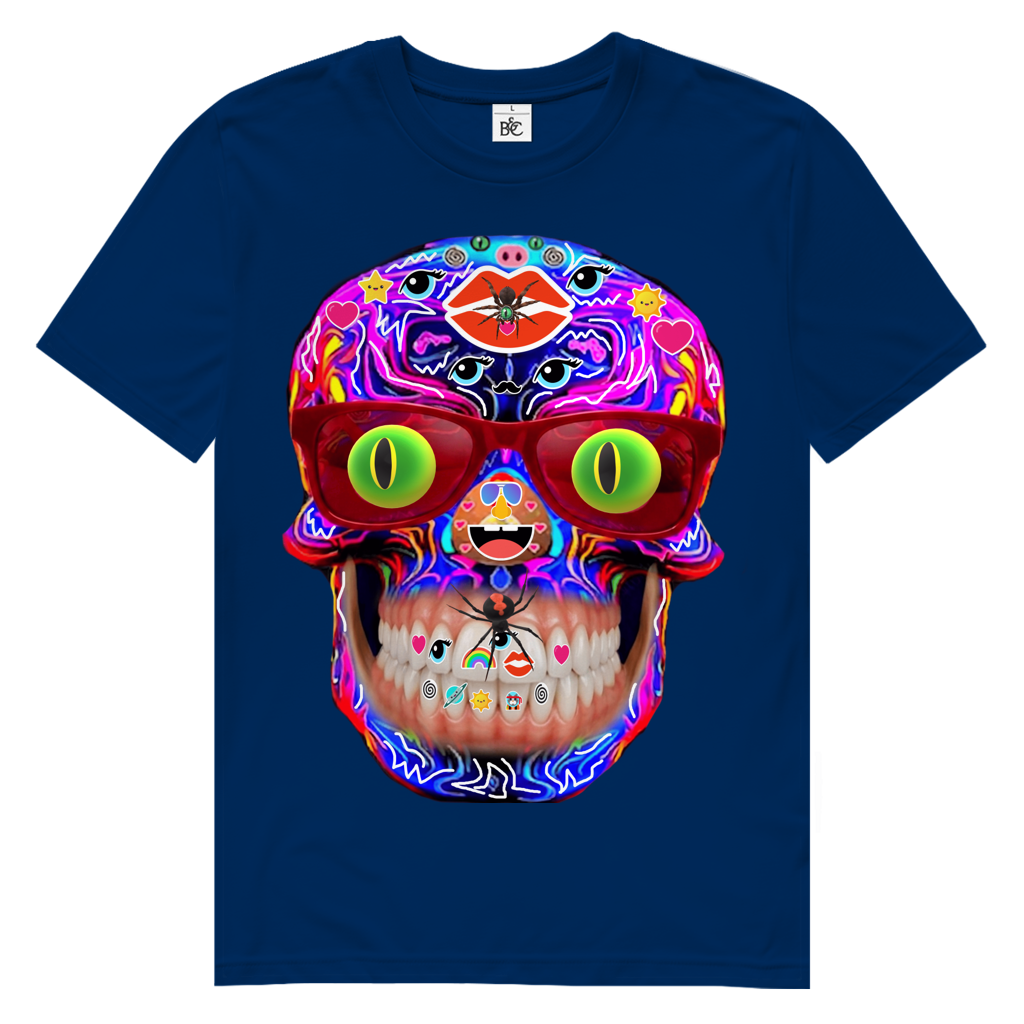 Psychedelic Skull Herren Premium Bio Tshirt