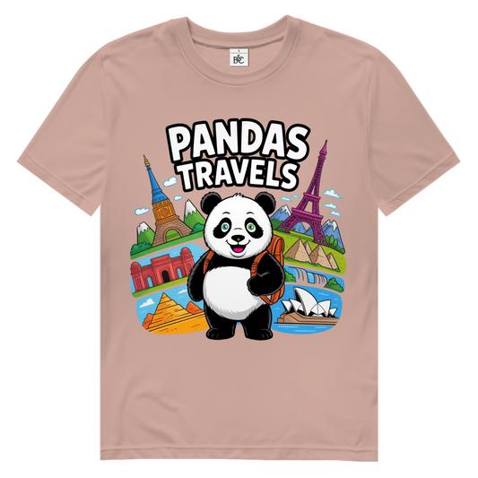PANDA TRAVELS Herren Premium Bio T-Shirt