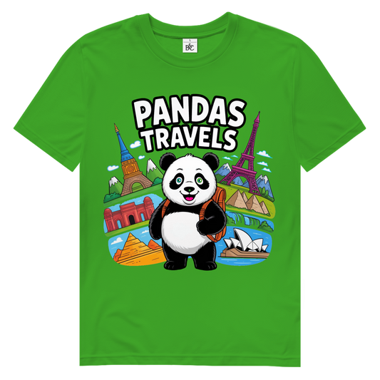 PANDA TRAVELS Herren Premium Bio T-Shirt