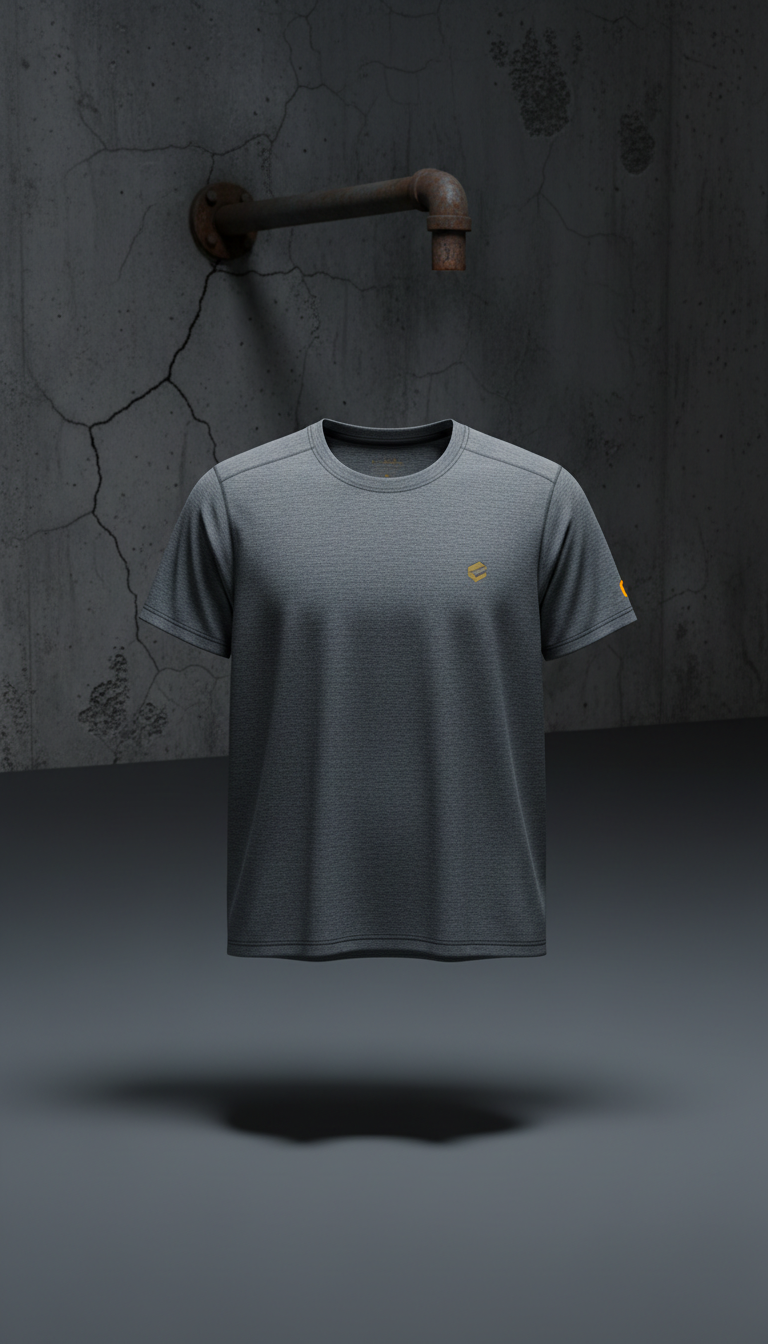 Technisches T-Shirt in Stahlgrau