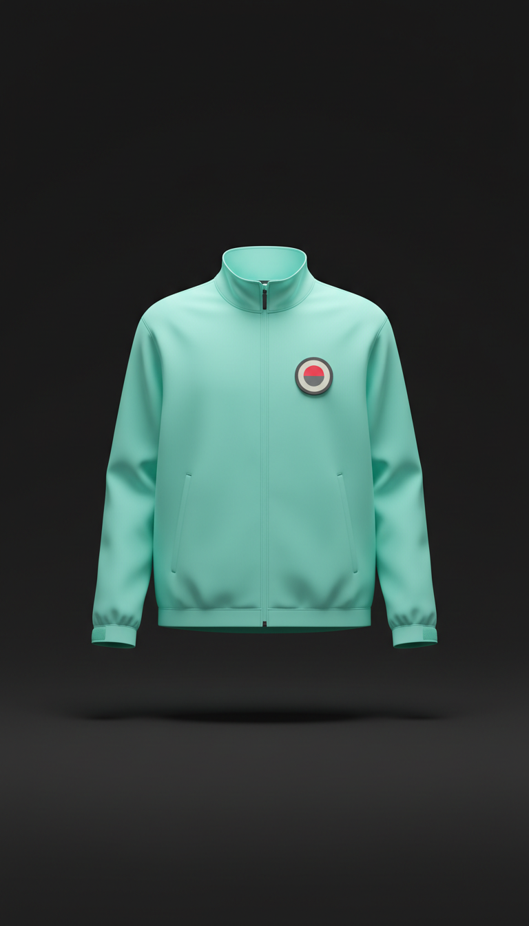 Technischer Windbreaker in Neon Mint mit Badge