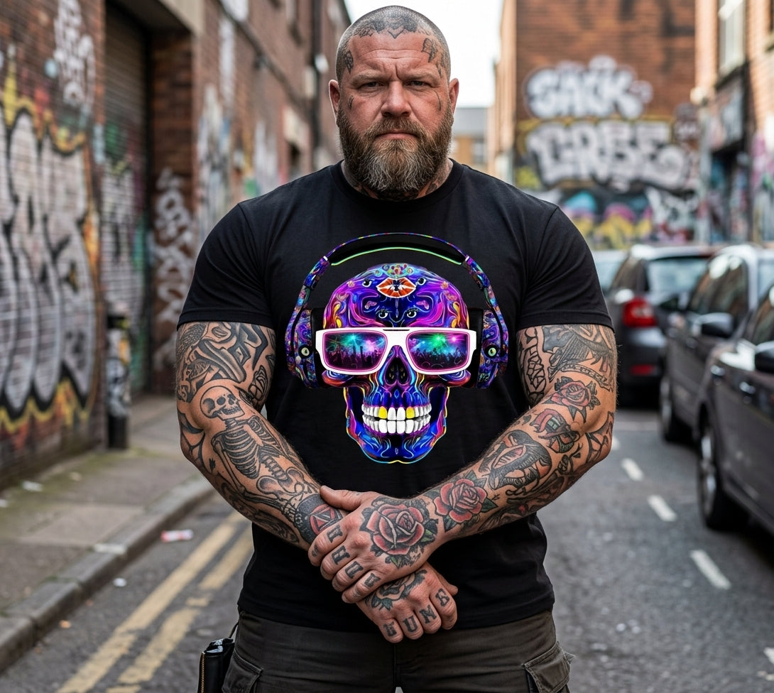 SKULL DISKO Herren Premium Bio T-Shirt