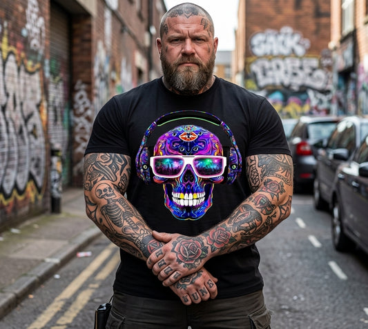 SKULL DISKO Herren Premium Bio T-Shirt