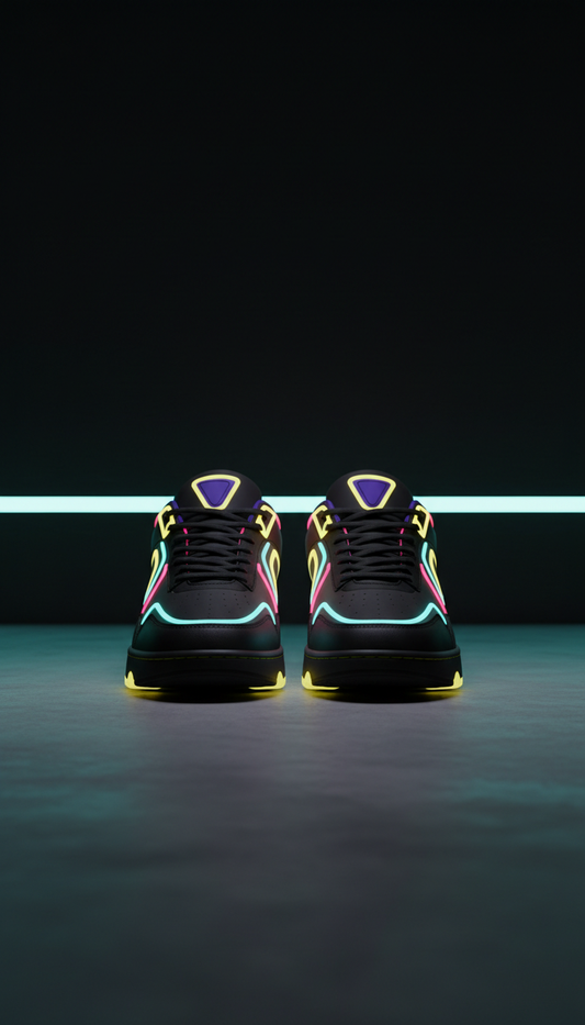 Sneaker mit Neon-Akzenten